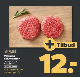 Netto Velsmag hakkebøffer tilbud