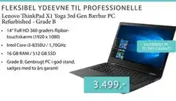 CBC Lenovo ThinkPad X1 Yoga 3rd Gen Bærbar PC Refurbished - Grade B tilbud