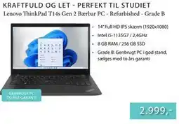 CBC Lenovo ThinkPad T14s Gen 2 Bærbar PC - Refurbished - Grade B tilbud