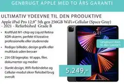 CBC Apple iPad Pro 12,9” 5th gen 256GB WiFi+Cellular (Space Gray) - 2021 - Refurbished Grade B tilbud