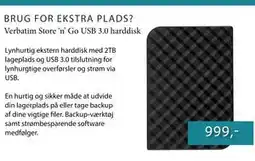 CBC Verbatim Store ‘n’ Go USB 3.0 harddisk tilbud