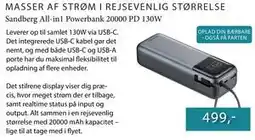 CBC Sandberg All-in1 Powerbank 20000 PD 130W tilbud