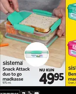 Din Isenkræmmer Snack Attack duo to go madkasse tilbud