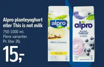 Føtex Alpro planteyoghurt eller This is not milk tilbud