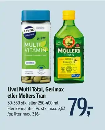 Føtex Livol Multi Total, Gerimax eller Møllers Tran tilbud