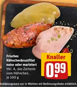 REWE DE Frisches Hähnchenbrustfilet natur oder mariniert tilbud
