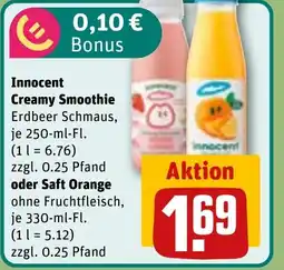 REWE DE Innocent Creamy Smoothie oder Saft Orange tilbud