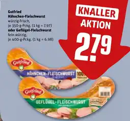 REWE DE Gutfried Hähnchen-Fleischwurst oder Geflügel-Fleischwurst tilbud
