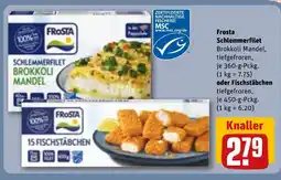 REWE DE Frosta Schlemmerfilet oder Fischstäbchen tilbud