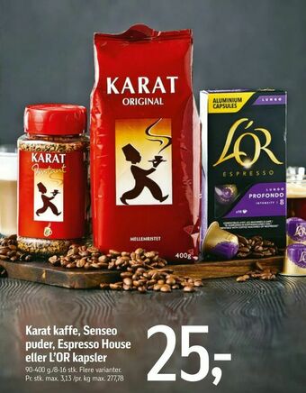 Føtex Karat kaffe, Senseo puder, Espresso House eller L'OR kapsler tilbud