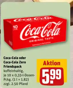 REWE DE Coca-Cola oder Coca-Cola Zero Friendspack tilbud