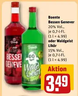 REWE DE Boente Bessen Genever oder Waldgeist Likör tilbud