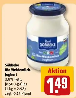 REWE DE Söbbeke Bio Weidemilch- Joghurt tilbud