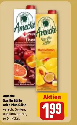 REWE DE Amecke Sanfte Säfte oder Plus Säfte tilbud