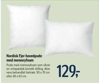 Føtex Nordisk Fjer hovedpude med memoryfoam tilbud