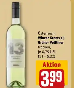 REWE DE Winzer Krems 13 Grüner Veltliner tilbud