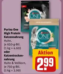 REWE DE Purina One High Protein Katzennahrung oder Katzentrocken- nahrung tilbud