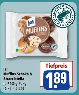 REWE DE Ja! Muffins Schoko & Stracciatella tilbud