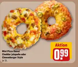 REWE DE Mini Pizza Donut Cheddar Jalapeño oder Cheeseburger Style tilbud
