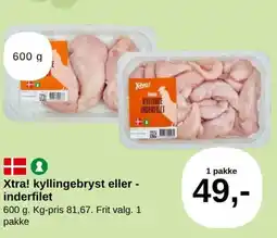 SuperBrugsen Xtra! kyllingebryst eller - inderfilet tilbud