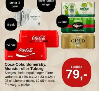 SuperBrugsen Coca-Cola, Somersby, Monster eller Tuborg tilbud