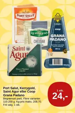 SuperBrugsen Port Salut, Kerrygold, Saint Agur eller Coop Grana Padano tilbud