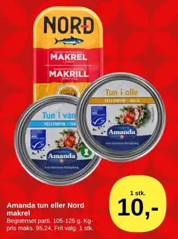 SuperBrugsen Amanda tun eller Nord makrel tilbud