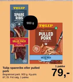 SuperBrugsen Tulip spareribs eller pulled pork tilbud