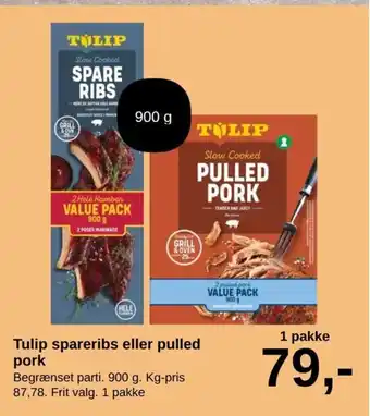 SuperBrugsen Tulip spareribs eller pulled pork tilbud