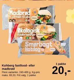 SuperBrugsen Kohberg fastfood- eller madbrød tilbud
