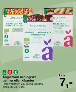 SuperBrugsen Änglamark økologiske bønner eller kikærter tilbud