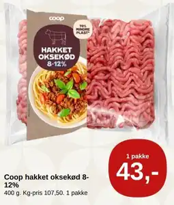 SuperBrugsen Coop hakket oksekød 8- 12% tilbud