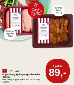 SuperBrugsen Frijsenborg kyllingebrystfilet eller -lårmix tilbud