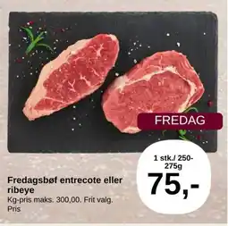 SuperBrugsen Fredagsbøf entrecote eller ribeye tilbud