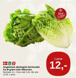 SuperBrugsen Änglamark økologisk hjertesalat fra Ø-grønt eller Månsson tilbud