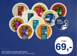 SuperBrugsen Irma hummus, spreads eller oliven tilbud