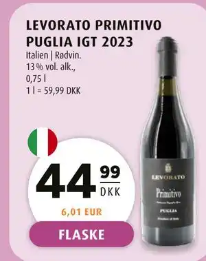 Scandinavian Park LEVORATO PRIMITIVO PUGLIA IGT 2023 tilbud