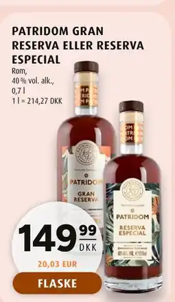 Scandinavian Park PATRIDOM GRAN RESERVA ELLER RESERVA ESPECIAL tilbud