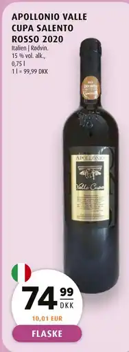 Scandinavian Park APOLLONIO VALLE CUPA SALENTO ROSSO 2020 tilbud