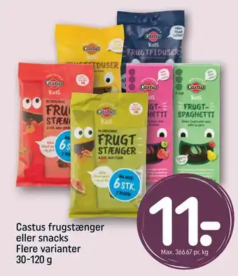 REMA 1000 Castus frugstænger eller snacks tilbud