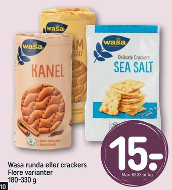 REMA 1000 Wasa runda eller crackers tilbud