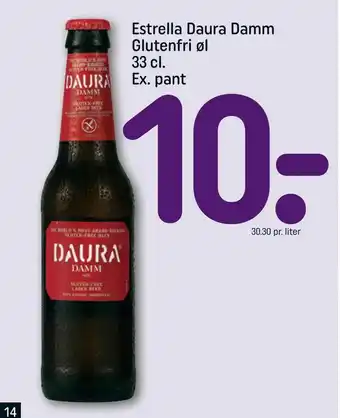 Estrella Daura Damm Glutenfri øl 33 cl. Ex. pant