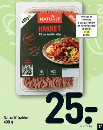 REMA 1000 Naturli' hakket tilbud