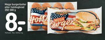Mega burgerboller eller hotdogbrød