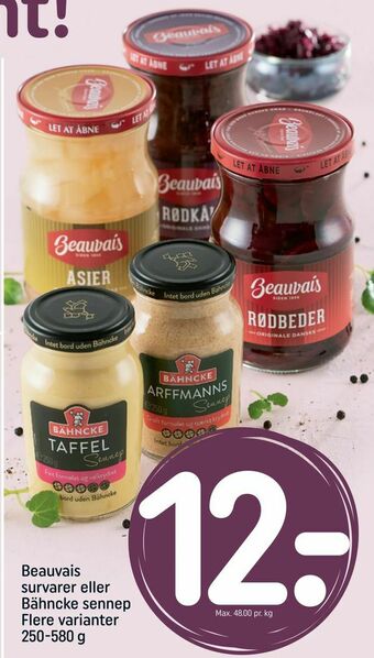 REMA 1000 Beauvais survarer eller Bähncke sennep tilbud