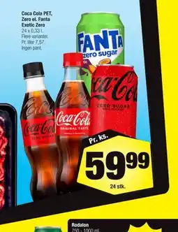 Calle Coca Cola PET, Zero el. Fanta Exotic Zero tilbud