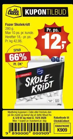 Calle Fazer Skolekridt tilbud