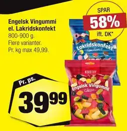 Calle Engelsk Vingummi el. Lakridskonfekt tilbud