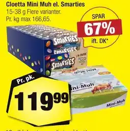 Calle Cloetta Mini Muh el. Smarties tilbud