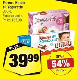 Calle Ferrero Kinder el. Yogurette tilbud